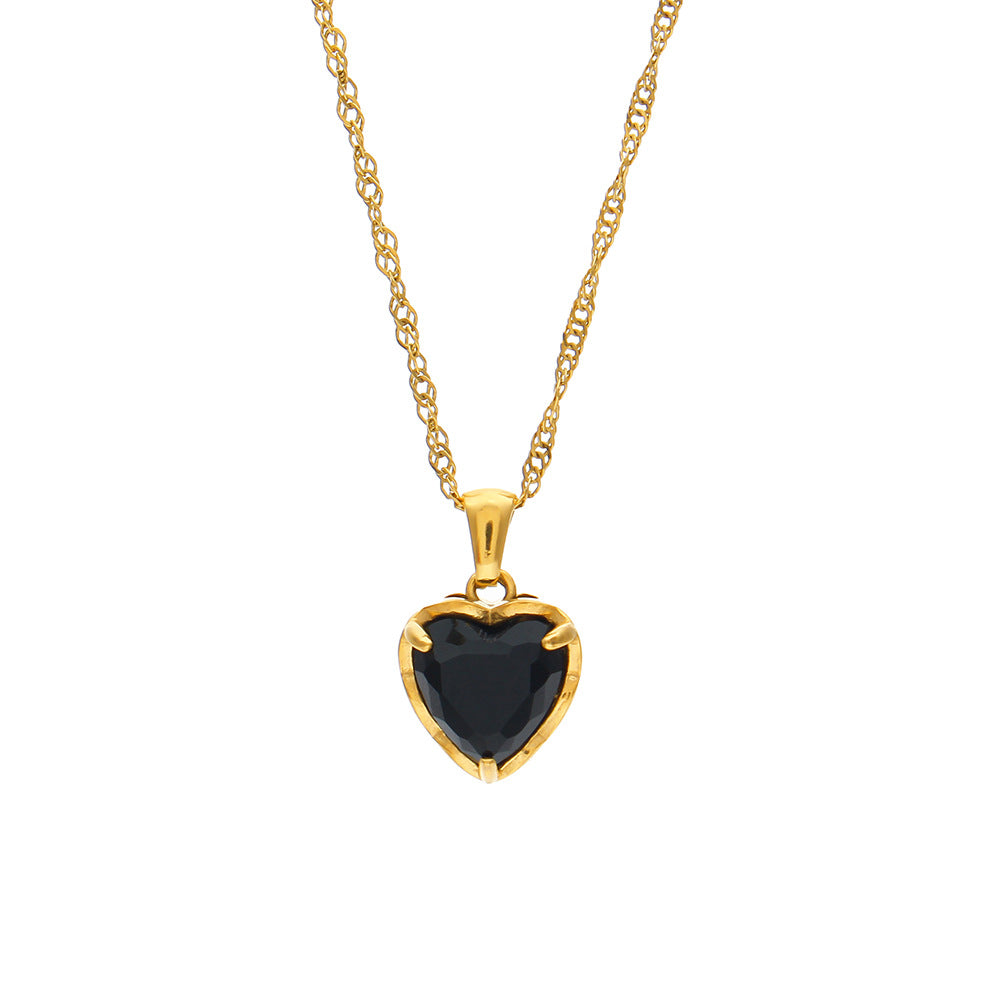 Heart-shaped Zircon Pendant Clavicle Chain Niche Gold Necklace Ornament