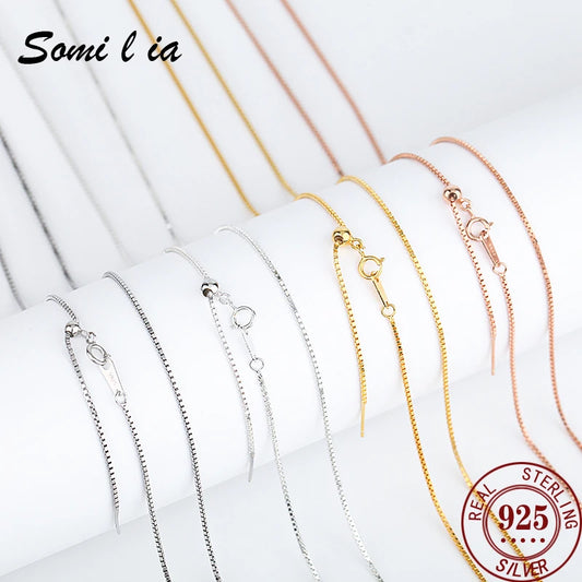 SOMILIA 2022 FASHION Necklace Box Chain choker Silver 925 jewelry gold necklace Neck for Women DIY initial necklace